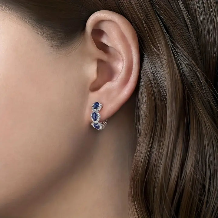 Silver Sapphire Earrings
