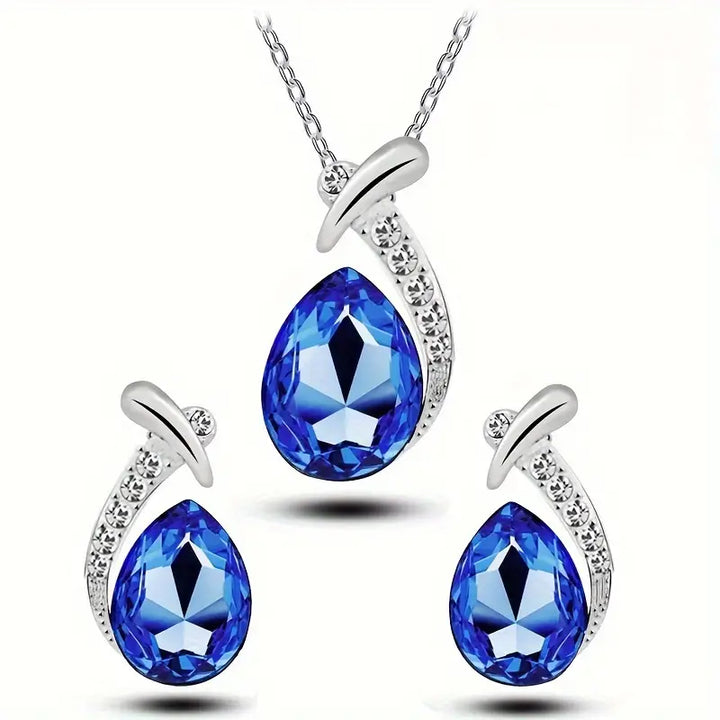 Silver Ocean Sapphire Set