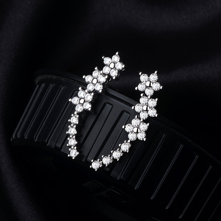Luxury Floral Rhinestone Earrings