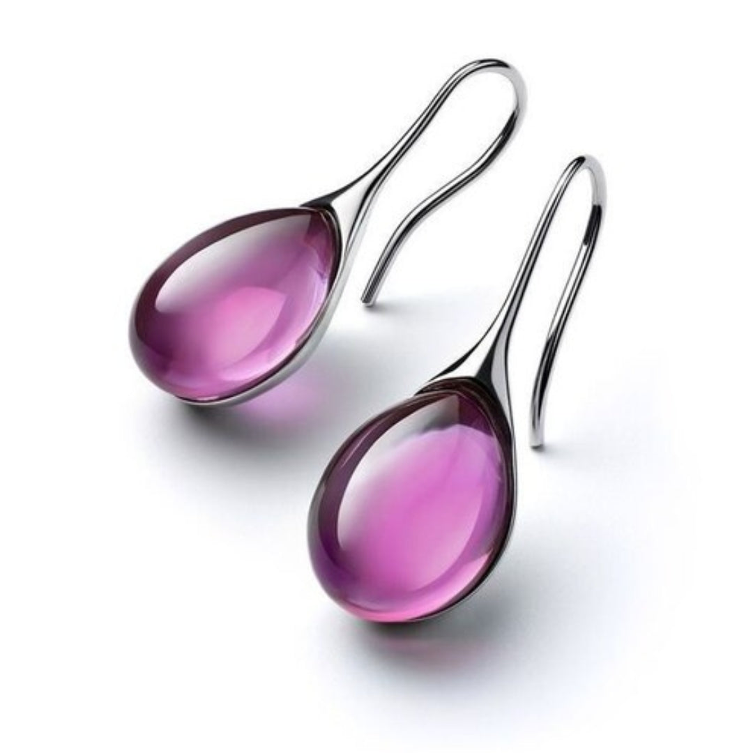 Gold and Silver Crystal Drop Earrings