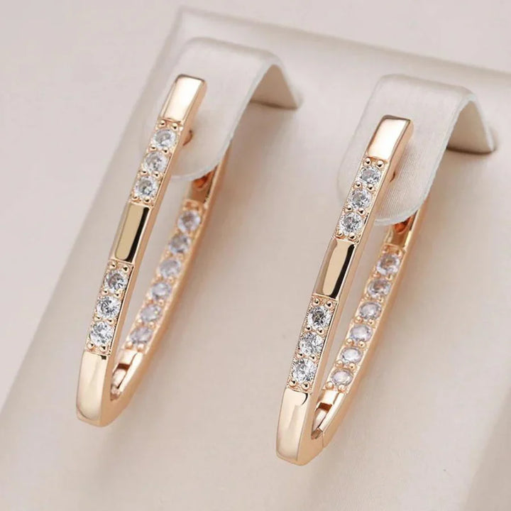 Elegant 18k Gold Zirconia Earrings
