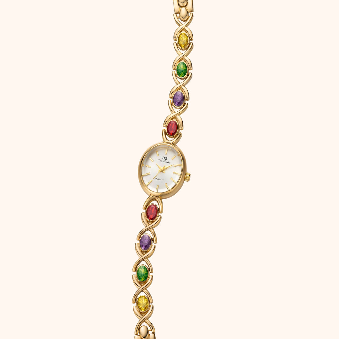 Gemstone Gold Bracelet Watch