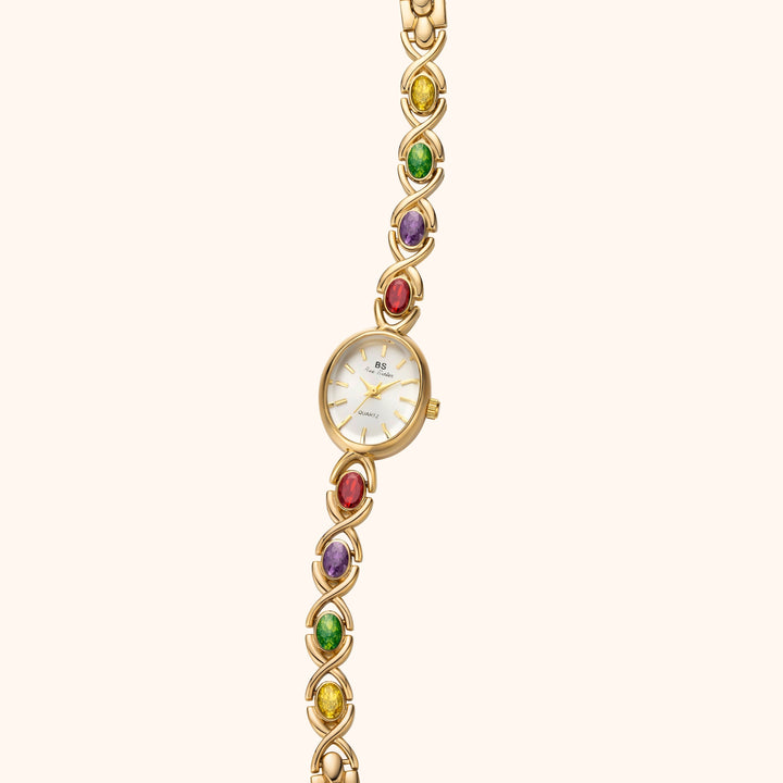 Gemstone Gold Bracelet Watch