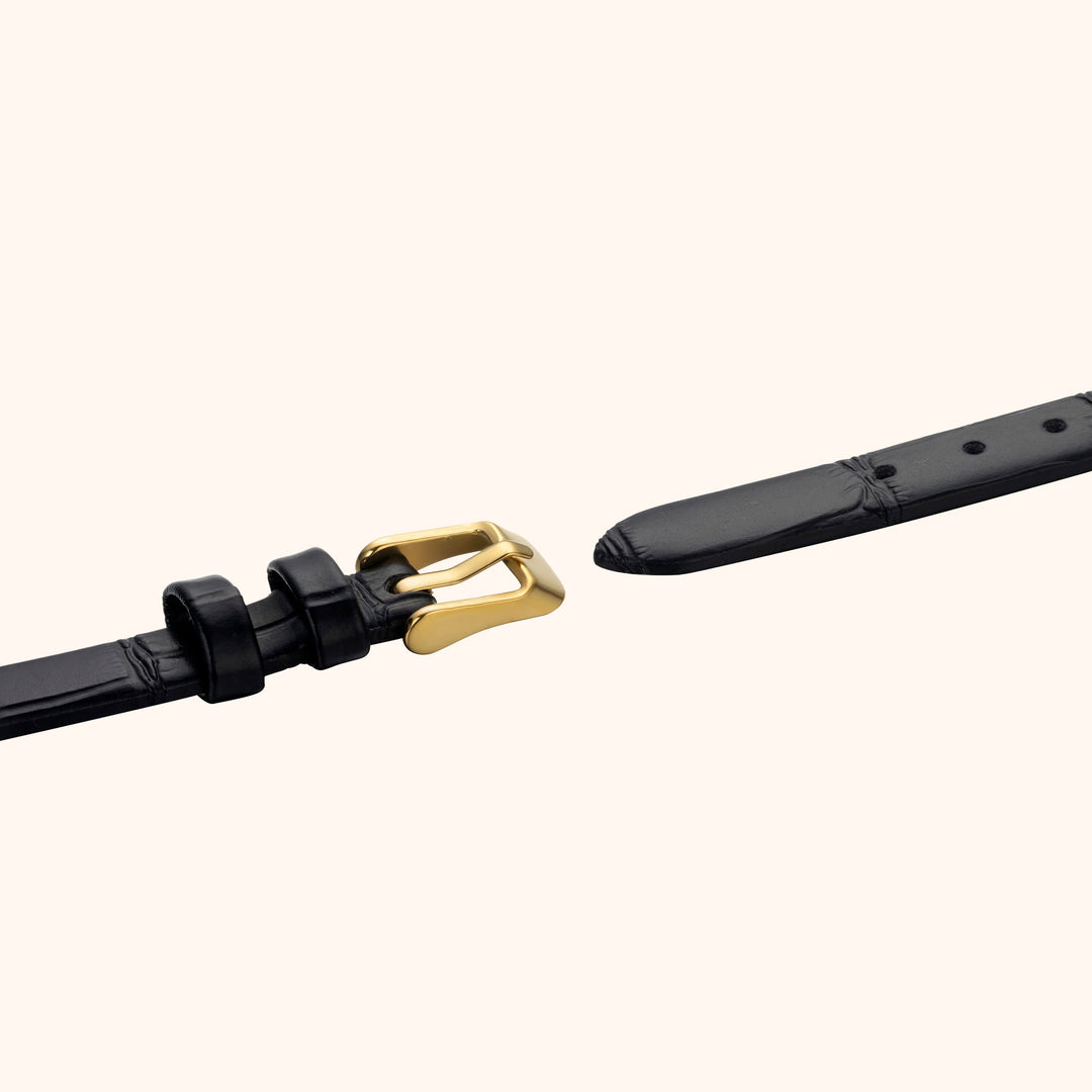 Gold Drop Leather Watch