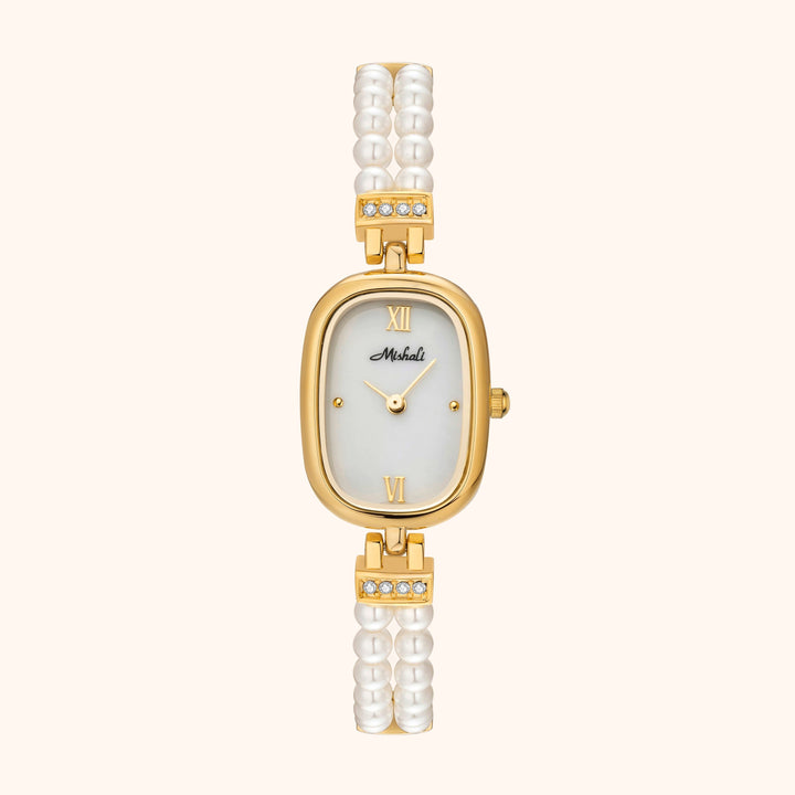 Pearl & Gold Bracelet Watch