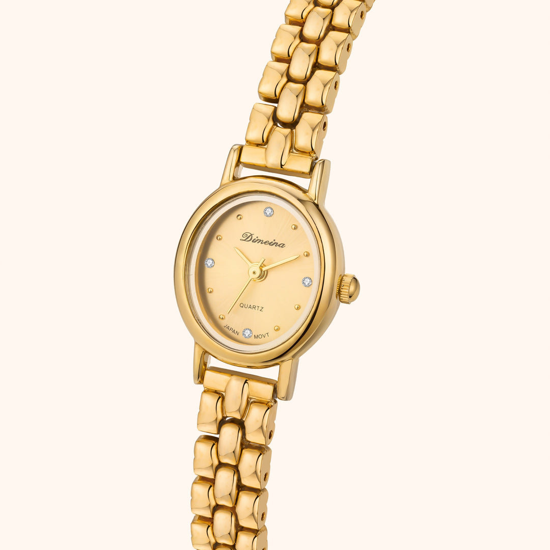 Gold Crystal Dial Watch