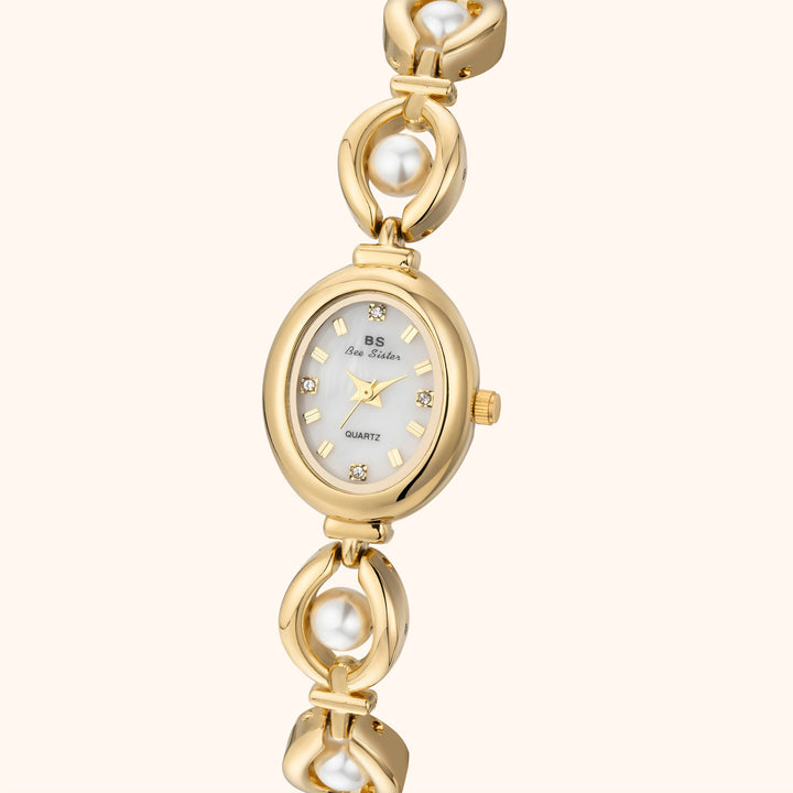 Gold Pearl Accent Watch