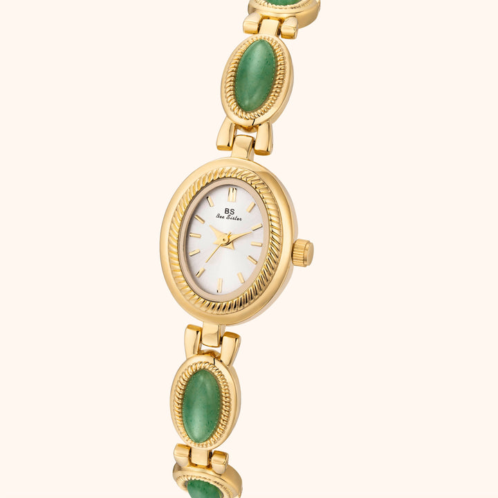 Gold Jade Accent Watch