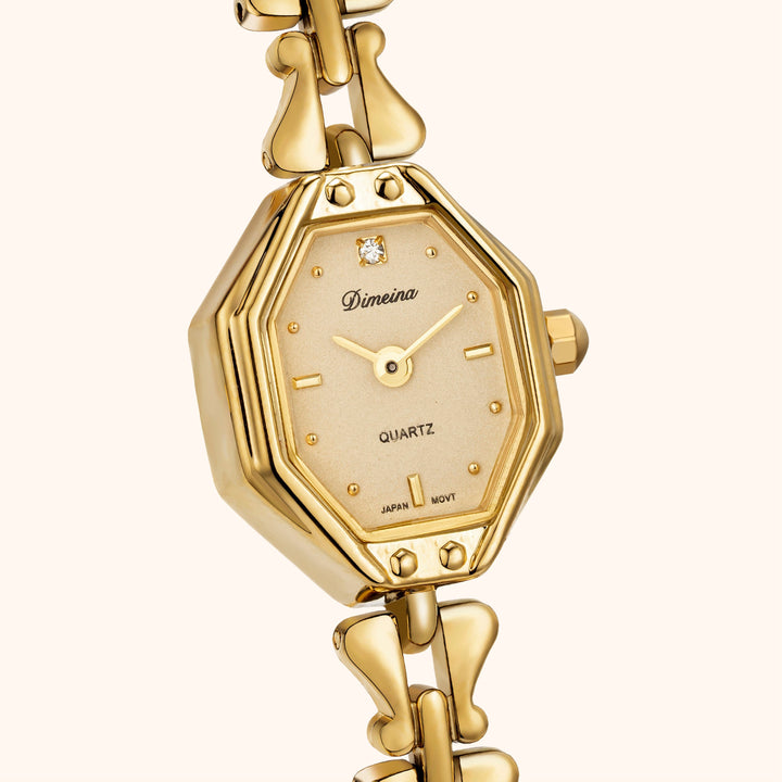 Gold Hexagon Bracelet Watch