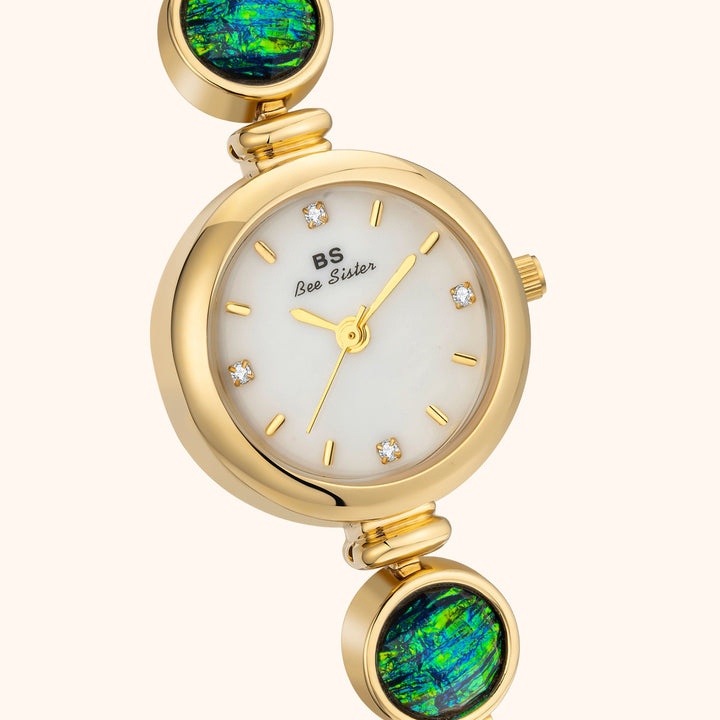 Gold Emerald Glow Watch