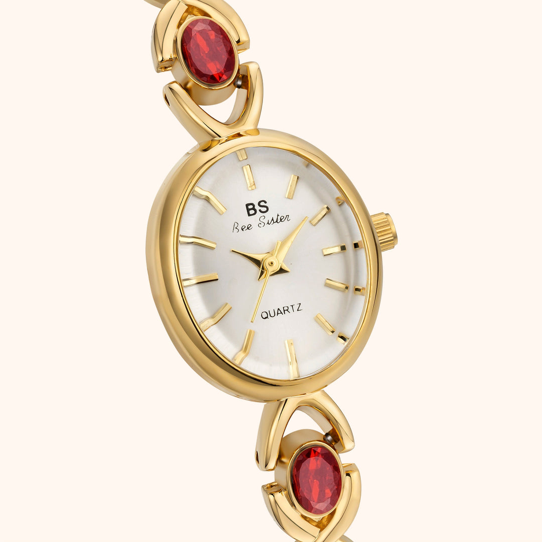 Gemstone Gold Bracelet Watch
