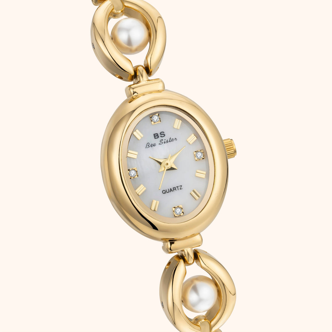 Gold Pearl Accent Watch
