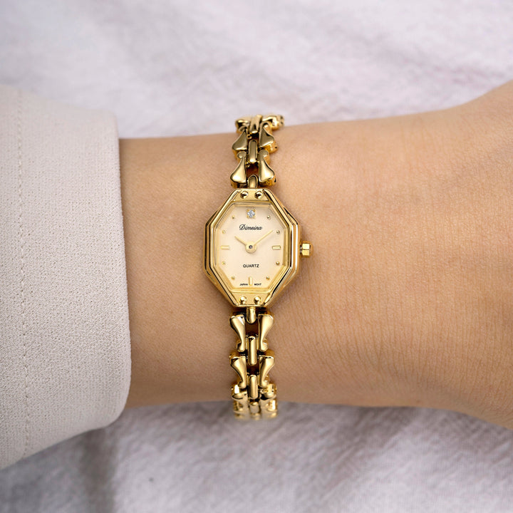 Gold Hexagon Bracelet Watch