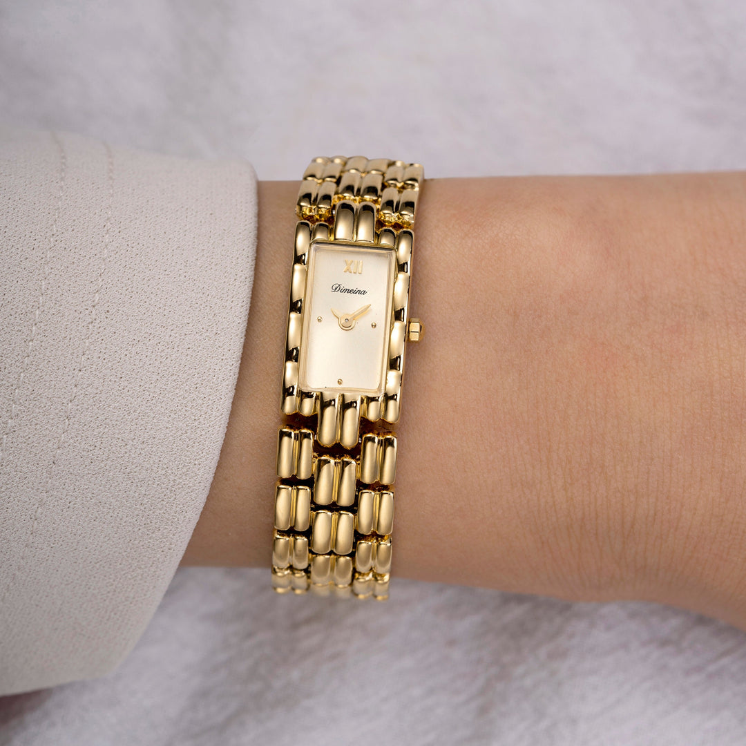 Gold Rectangle Bracelet Watch