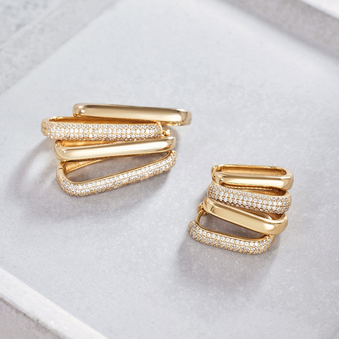 Sophisticated Gold Icon Hoop Earrings