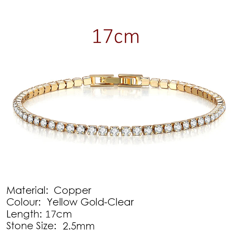 Chic Gold Zirconia Thin Tennis Bracelet