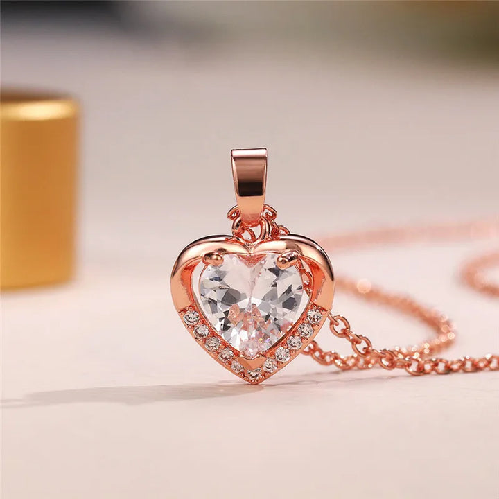 Timeless Heart-Shaped Zirconia Necklace