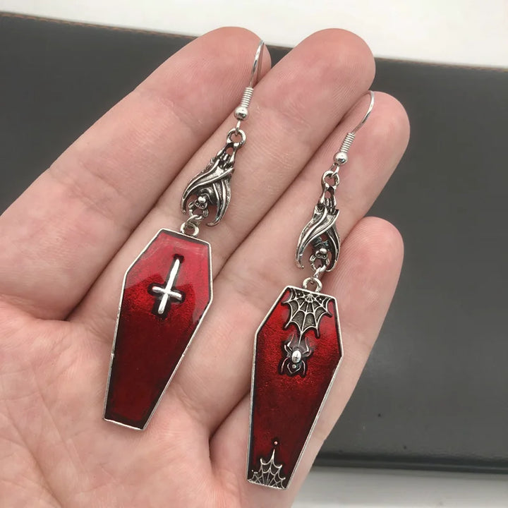 Gothic Vampire Coffin Earrings