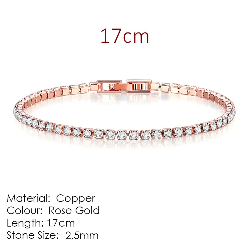 Chic Gold Zirconia Thin Tennis Bracelet