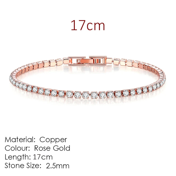 Chic Gold Zirconia Thin Tennis Bracelet