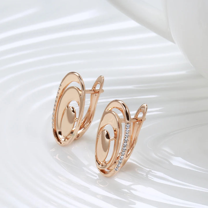 Sophisticated Rose Gold Geometric Drop Earrings