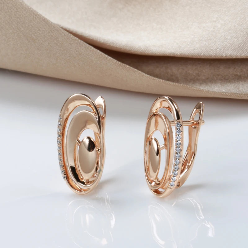 Sophisticated Rose Gold Geometric Drop Earrings