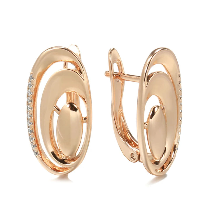 Sophisticated Rose Gold Geometric Drop Earrings