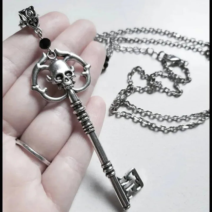 Antique Silver Skeleton Key Necklace