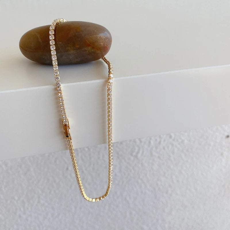 Elegant Gold Iced Out Tennis Necklace