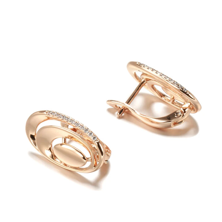 Sophisticated Rose Gold Geometric Drop Earrings
