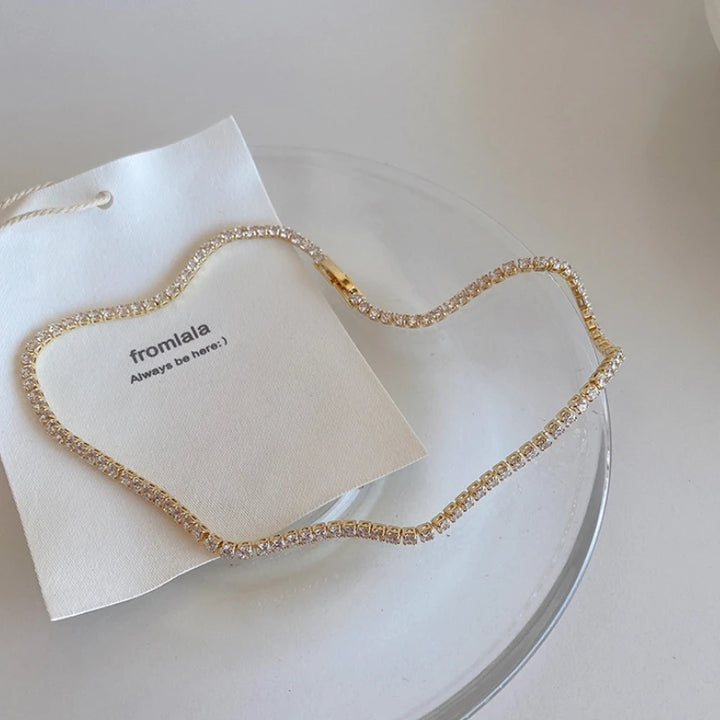 Elegant Gold Iced Out Tennis Necklace