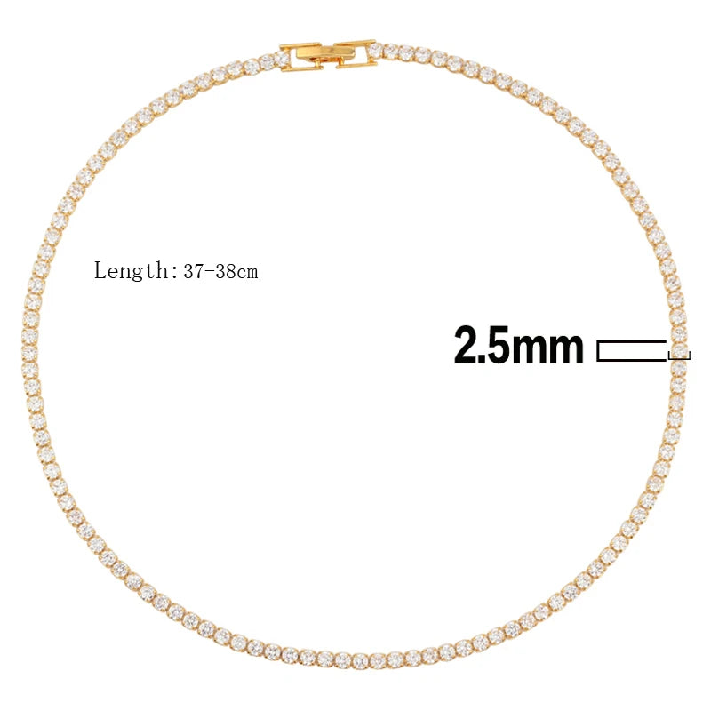 Elegant Gold Iced Out Tennis Necklace