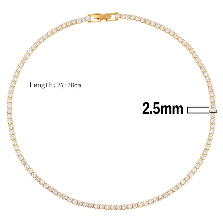 Elegant Gold Iced Out Tennis Necklace