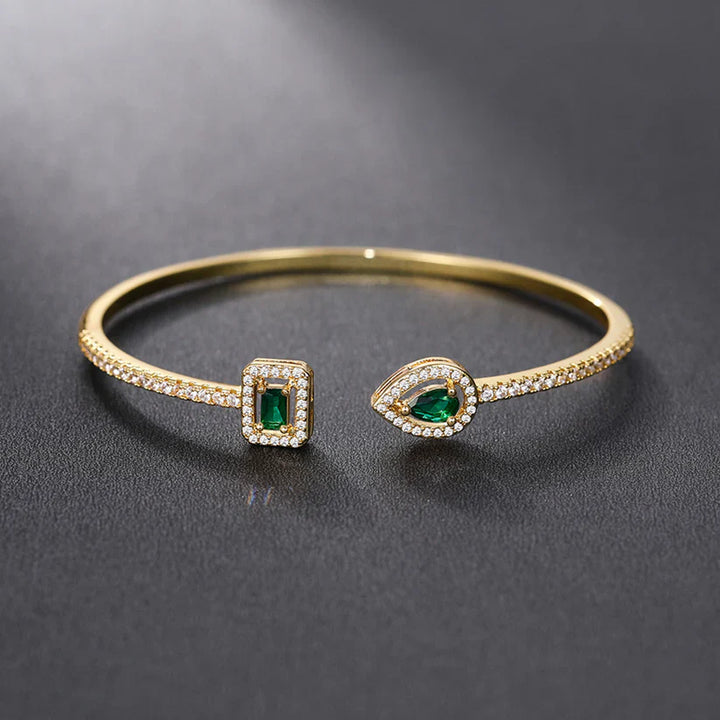 Golden green gemstone bracelet