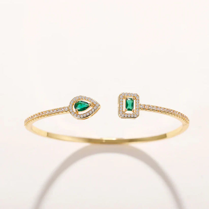 Golden green gemstone bracelet