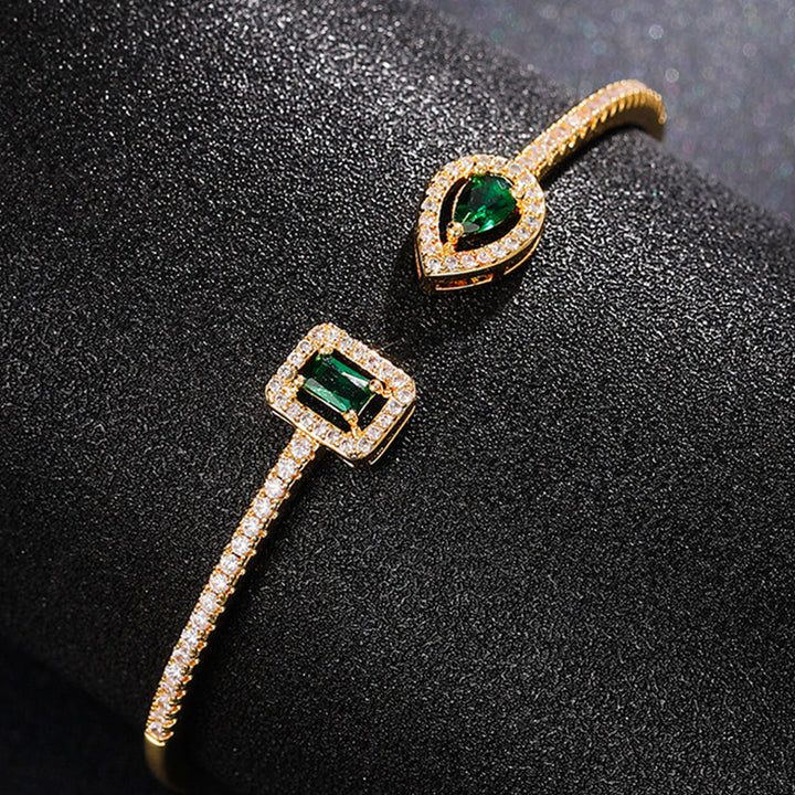 Golden green gemstone bracelet