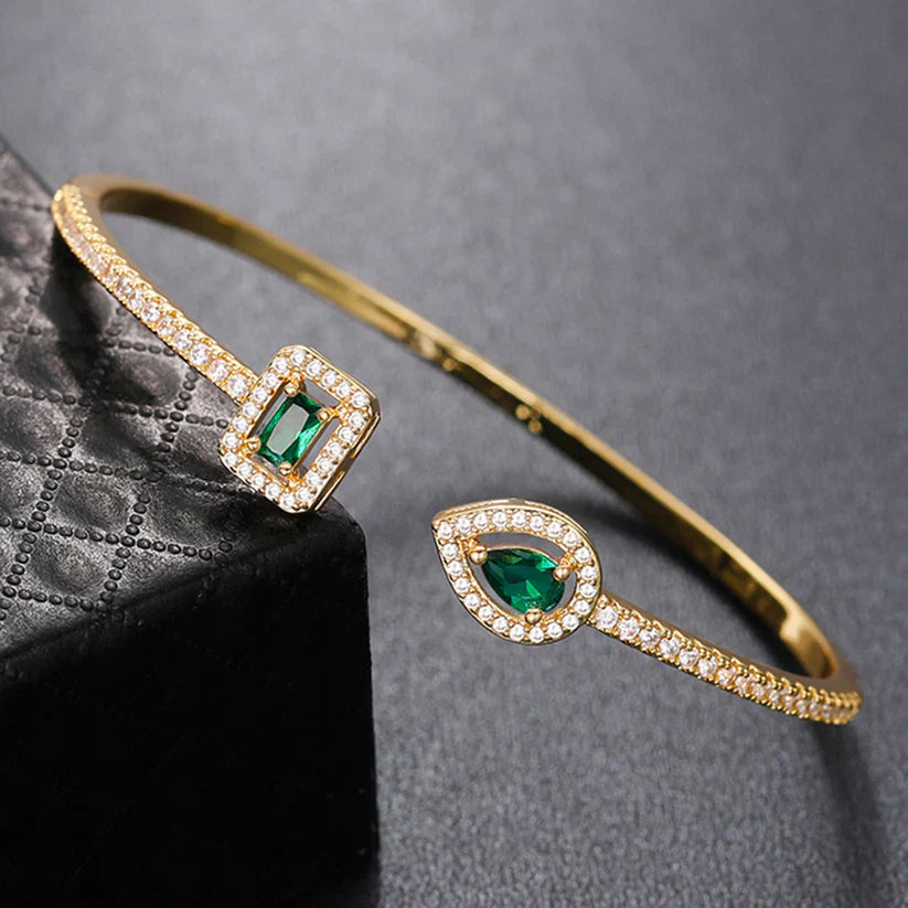 Golden green gemstone bracelet