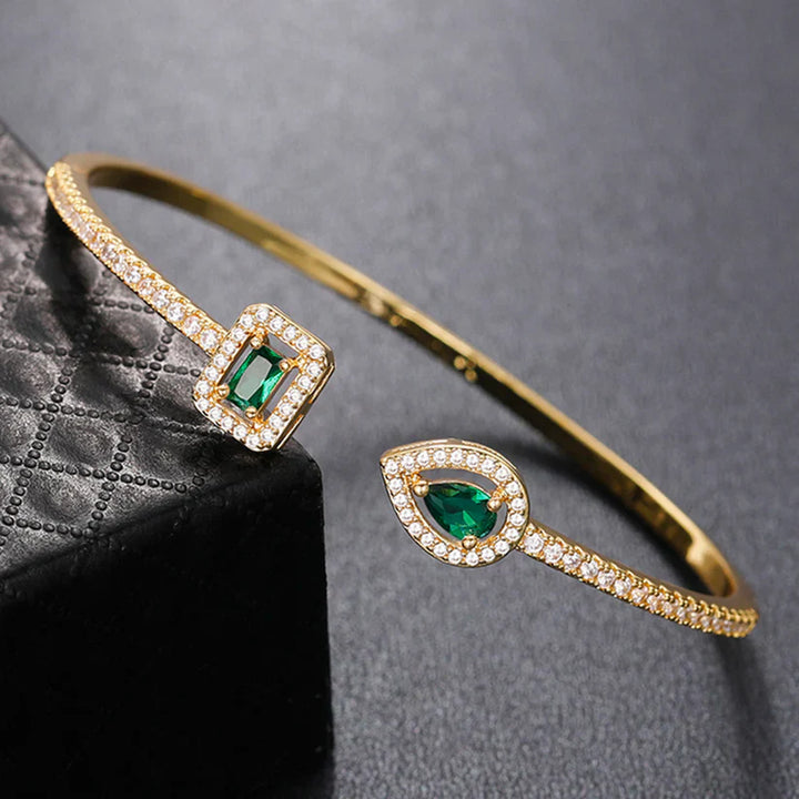 Golden green gemstone bracelet