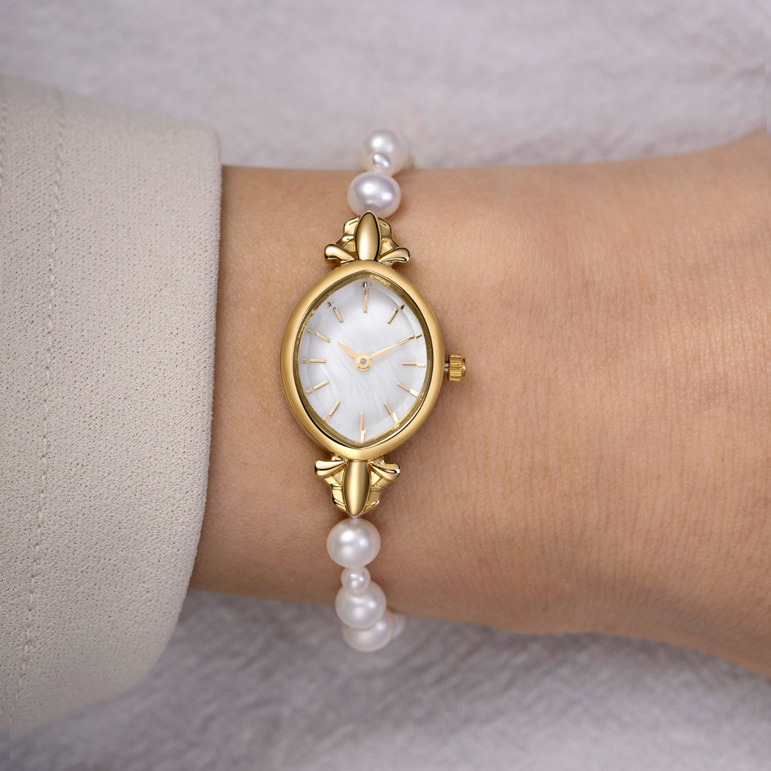 Pearl Gold Bracelet Watch
