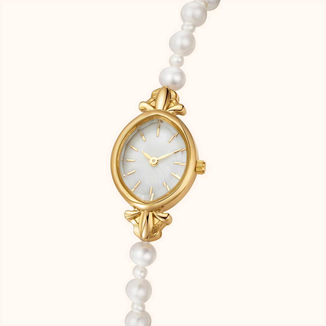 Pearl Gold Bracelet Watch