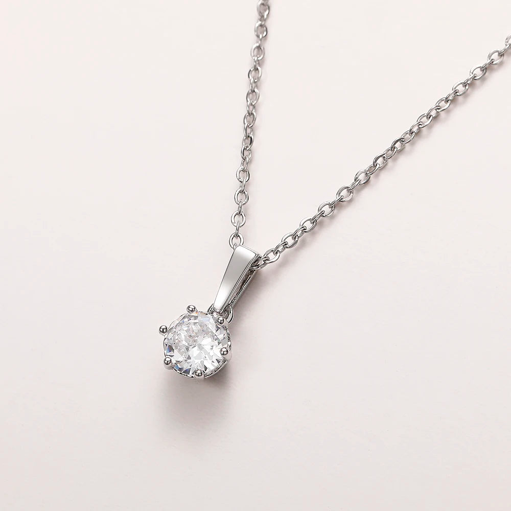 Classic Zirconia Pendant Necklace