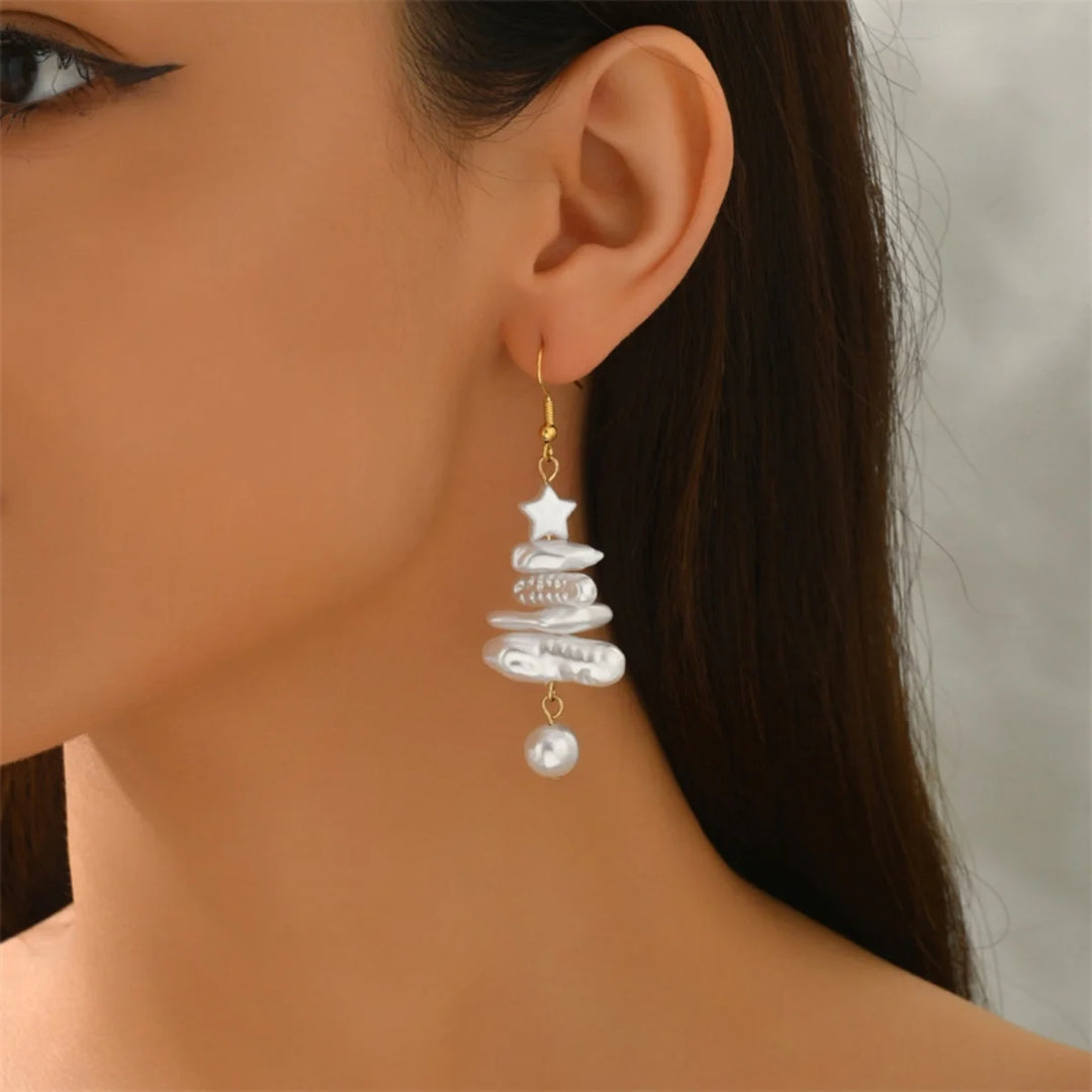 Vintage Baroque Pearl Christmas Drop Earrings