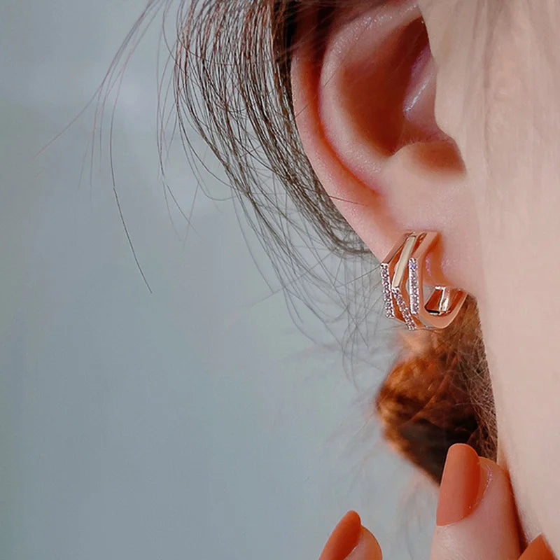 Exclusive Rose Gold Geometric Hoop Earrings