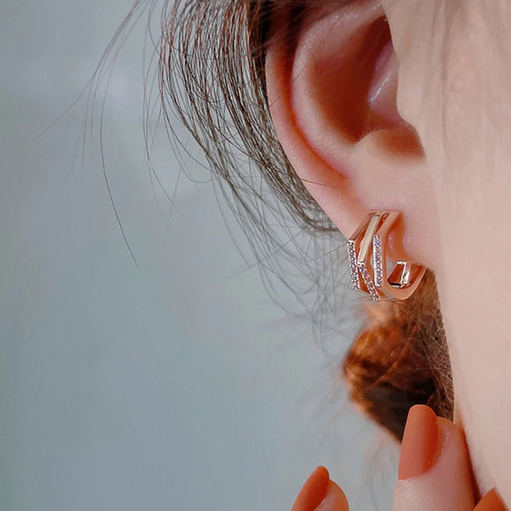 Exclusive Rose Gold Geometric Hoop Earrings