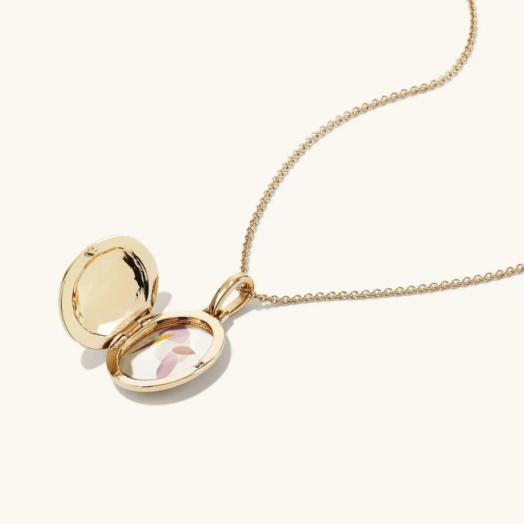 Antique Oval Stainless Steel Photo Locket