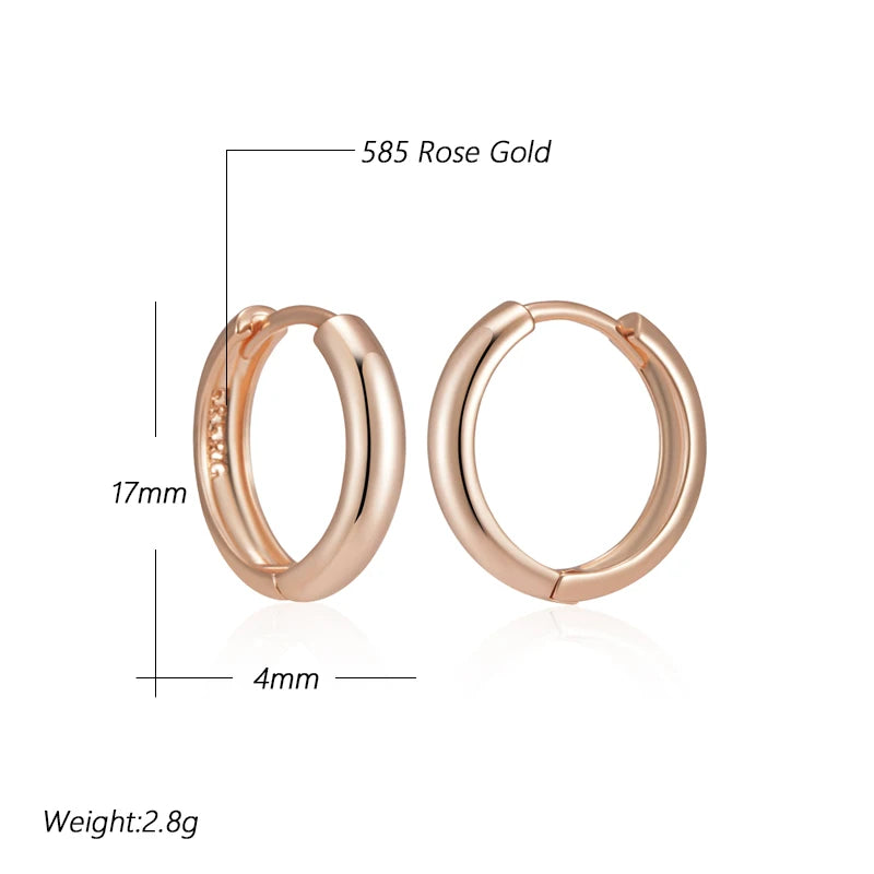 Elegant Rose Gold Glossy Dangle Earrings