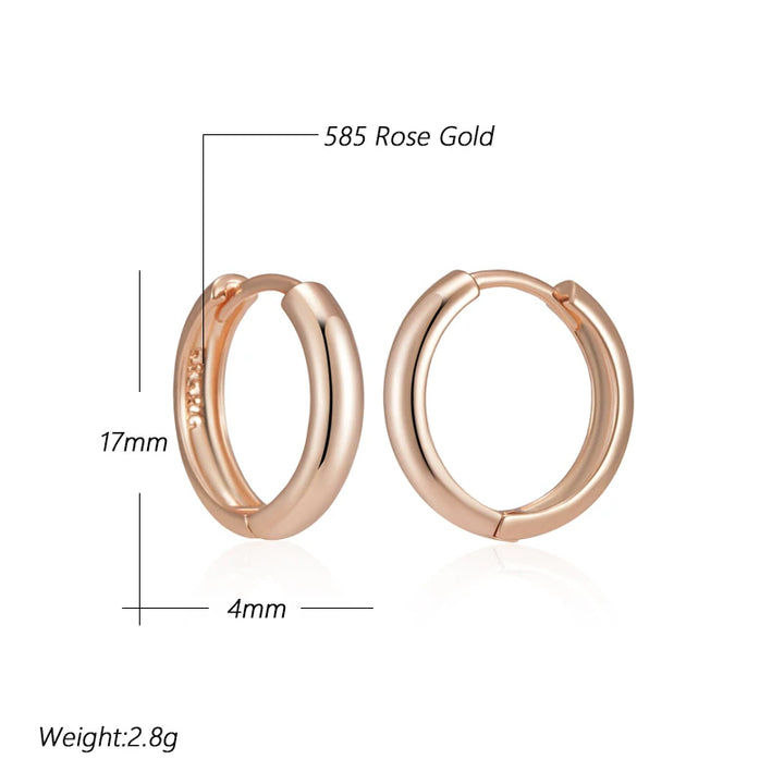 Elegant Rose Gold Glossy Dangle Earrings