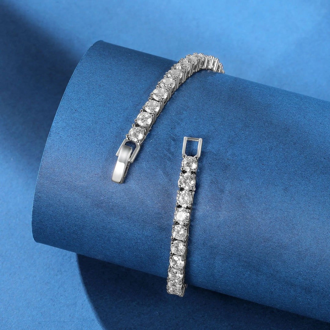 Elegant Gold Sterling Silver Tennis Bracelet