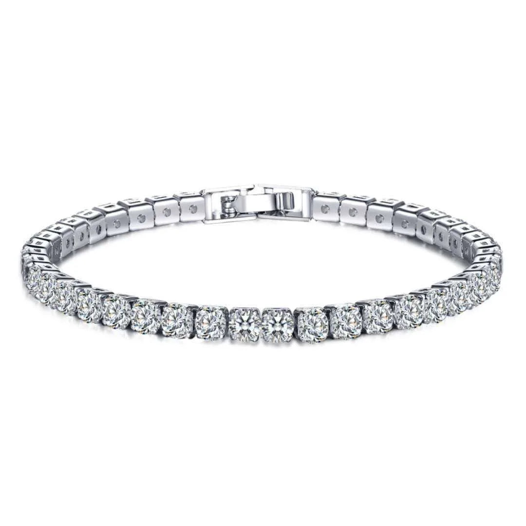 Elegant Gold Sterling Silver Tennis Bracelet