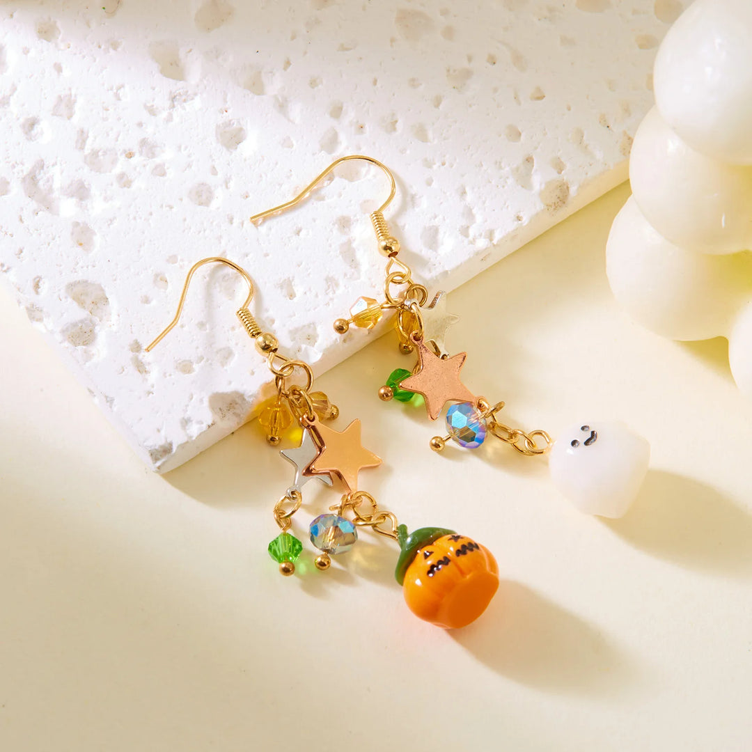 Halloween Pumpkin & Ghost Dangle Earrings